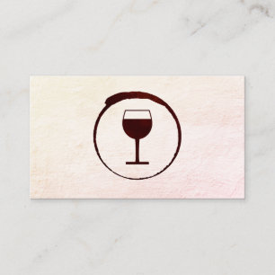 Elegant Red Vin Stain med glaset Vin Visitkort