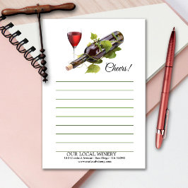 Elegant Red Vin Vineyard Winery Post-it Notes Block