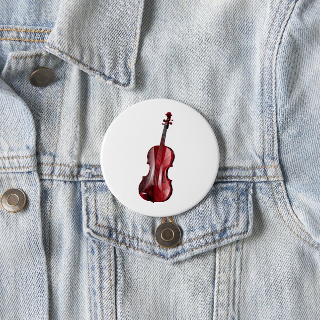 Elegant Red Violin Musical Instrument Knapp (Skapare uppladdad)