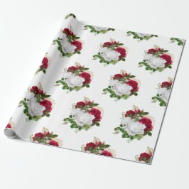 Elegant Red Vit ros Bouquet Presentpapper