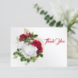 Elegant Red Vit ros Bouquet Tack Kort