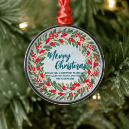 Elegant Red WAN Holly Berries Guld god jul Julgransprydnad Metall