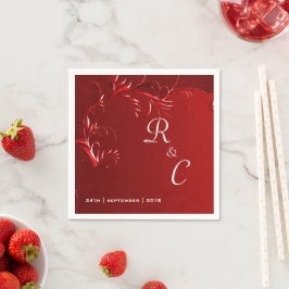 Elegant Red Wedding Reception Pappersservett