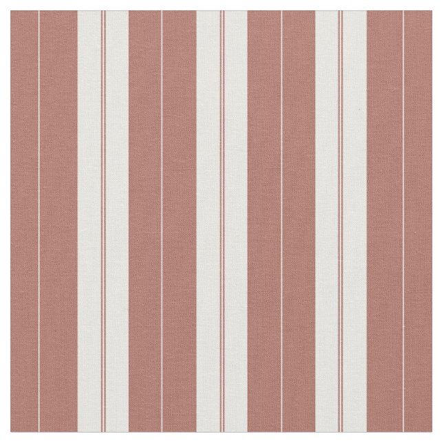 Elegant Red White Antique Fransk Ticking Rand Tyg (Närbild)