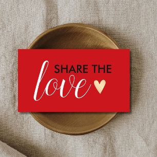 Elegant Red White Black Golden Heart Beauty Salon Rabattkort