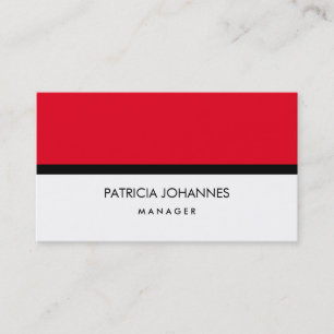 Elegant Red White Black-Professionell med oformate Visitkort