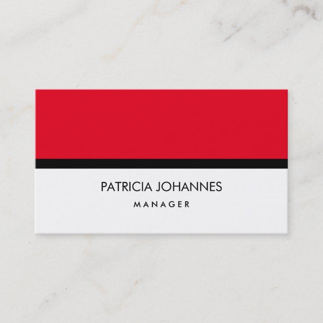 Elegant Red White Black-Professionell med oformate Visitkort (Framsida)