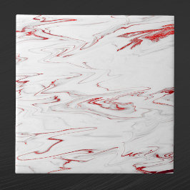 Elegant Red White Faux Marble jul Kakelplatta
