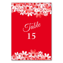 Elegant Red White Floral Party Bordsnummer