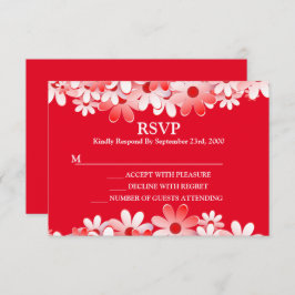 Elegant Red White Floral Wedding OSA Kort
