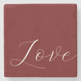 Elegant Red White Kärlek Stenunderlägg