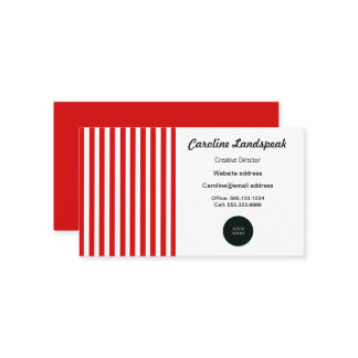 Elegant Red & White Rand med Logotyp Visitkort