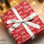 Elegant Red White Träd Mönster God jul Presentpapper<br><div class="desc">Elegant och modern röd och vit "God jul" som är papper med ett träd mönster. Underbar att slå in presenterna i julafton i vinter och Julhelg.</div>