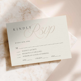 Elegant redaktionell bröllops-RSVP-kort OSA Kort
