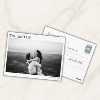 Elegant redaktionellt bröllopsfoto tack så mycket vykort