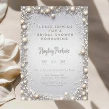 Elegant redigerbar diamanter & pärlor bröllopsdusc