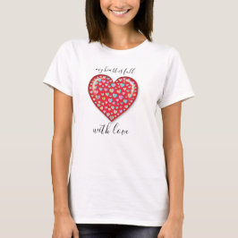 Elegant redigerbar enkel hjärtdesign t shirt