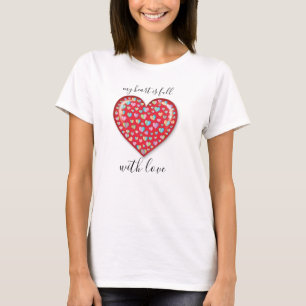 Elegant redigerbar enkel hjärtdesign t shirt