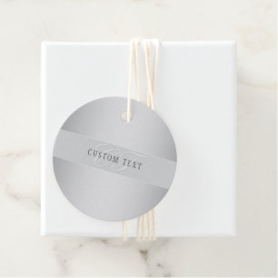 Elegant redigerbar monogram manuskrift   Grå Gåvor Etiketter