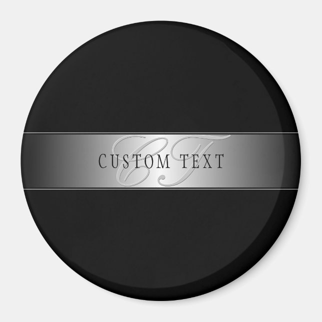 Elegant redigerbar monogram skrifttyp | Svart Magnet (Framsidan)