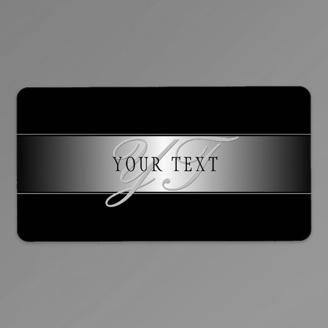 Elegant redigerbar monogram skript skrivning | Sva Adressetikett (Skapare uppladdad)