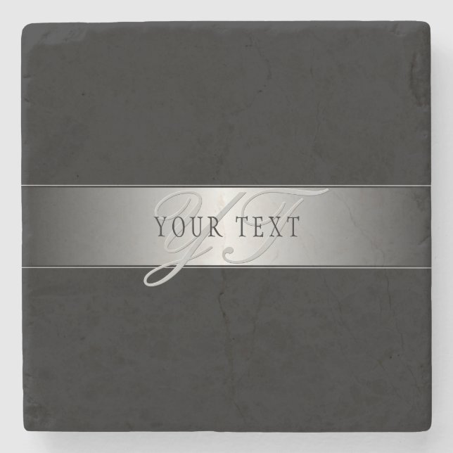 Elegant redigerbar monogram skript skrivning | Sva Stenunderlägg (Framsidan)