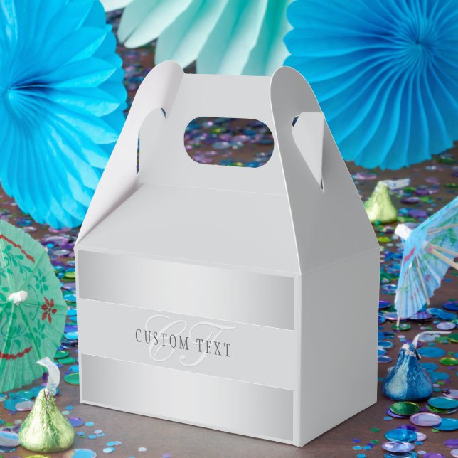 Elegant redigerbar monogram skriptskrivning | Grå Presentaskar (Part)