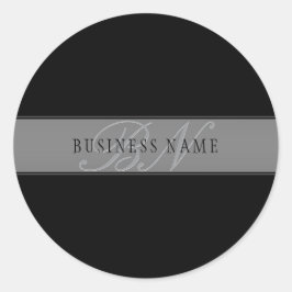 Elegant Redigerbart skript Business Namn/annan tex Runt Klistermärke