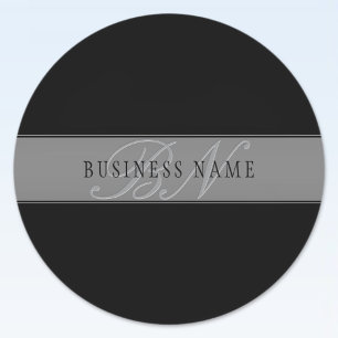 Elegant Redigerbart skript Business Namn/annan tex Runt Klistermärke