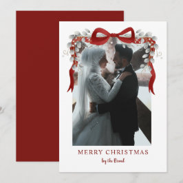 Elegant RedMerry Christmas Letterpress Photo Cards Julkort