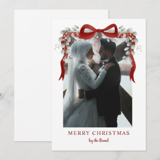 Elegant RedMerry Christmas Letterpress Photo Cards Julkort
