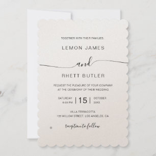 Elegant Refined Luxury Calligraphy Bröllop Inbjudningar