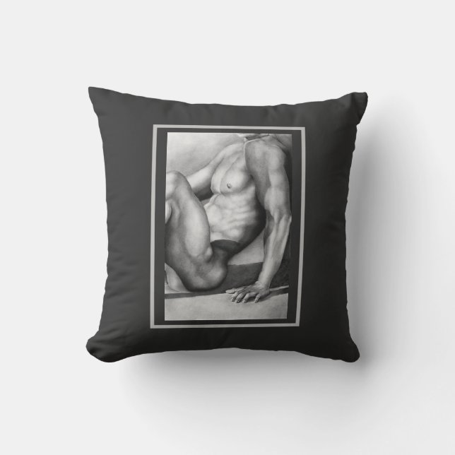 Elegant Refined Male-nude Masculine Art Coola Kudde (Framsida)