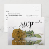 Elegant reflekterande gyllene ros bröllop RSVP