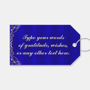 Elegant Regal Golden and Royal Blue Möhippa Presentetikett