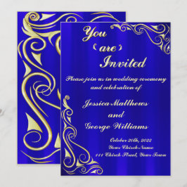 Elegant Regal Golden Flourish Typography Inbjudningar