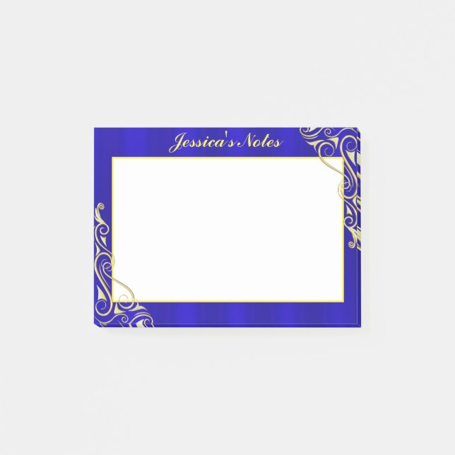 Elegant Regal Golden Flourish Typography Post-it Block (Framsida)