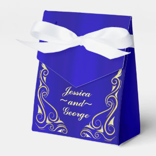 Elegant Regal Golden och Royal Blue Bröllop Presentaskar