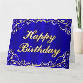 Elegant Regal Golden Typography Birthday Hälsning Kort