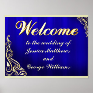 Elegant Regal Golden Typography VälkomstPoster Poster