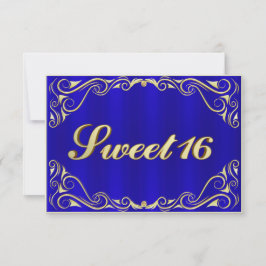 Elegant Regal Guld Typography Sweet 16 OSA Kort