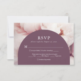 Elegant Regal Lila Peonies Menu Choice Bröllop OSA Kort