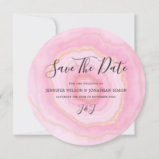 Elegant-regat för vattenfärgen Guld Rosa  Spara Datumet