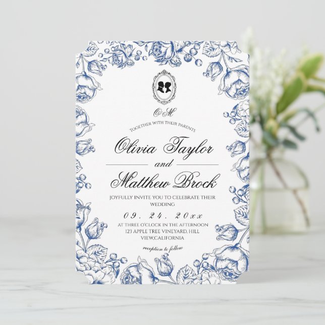 Elegant Regency Era Bröllop Inbjudningar (Stående Fram)