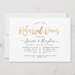 Elegant Rehearsal Dinner, Faux Guld Modern Script Meddelande
