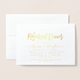 Elegant Rehearsal Dinner, Guld Folierat Kort