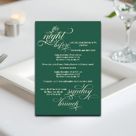 Elegant Rehearsal Dinner & Söndag Brunch Teal Inbjudningar