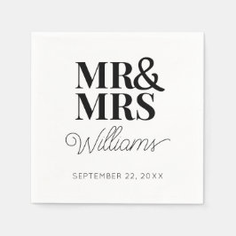 Elegant Rehearsal Förlovning Modern Bröllop Pappersservett