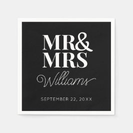 Elegant Rehearsal Förlovning Modern Bröllop Pappersservett