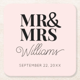 Elegant Rehearsal Förlovningsfest Classic Underlägg Papper Kvadrat